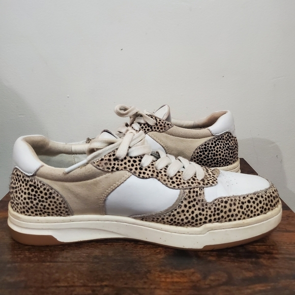 Madewell Court Sneakers Spotted Calf Hair Size 8 Sand Beige - Picture 5 of 16